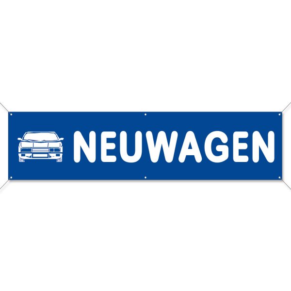 Spannband Neuwagen Xl Werbebanner Mit Auto Motiv Breite 4m Blau