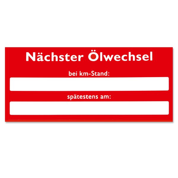 Serviceaufkleber Nachster Olwechsel Bei Km Stand Datum