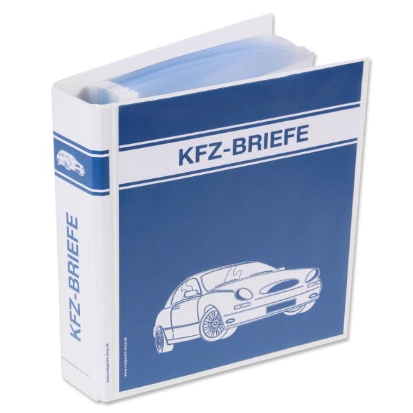 Ordner Kfz Briefe Mit 50 Klarsichthullen Format Din A5 Ordner 50hullen Weiss Blau
